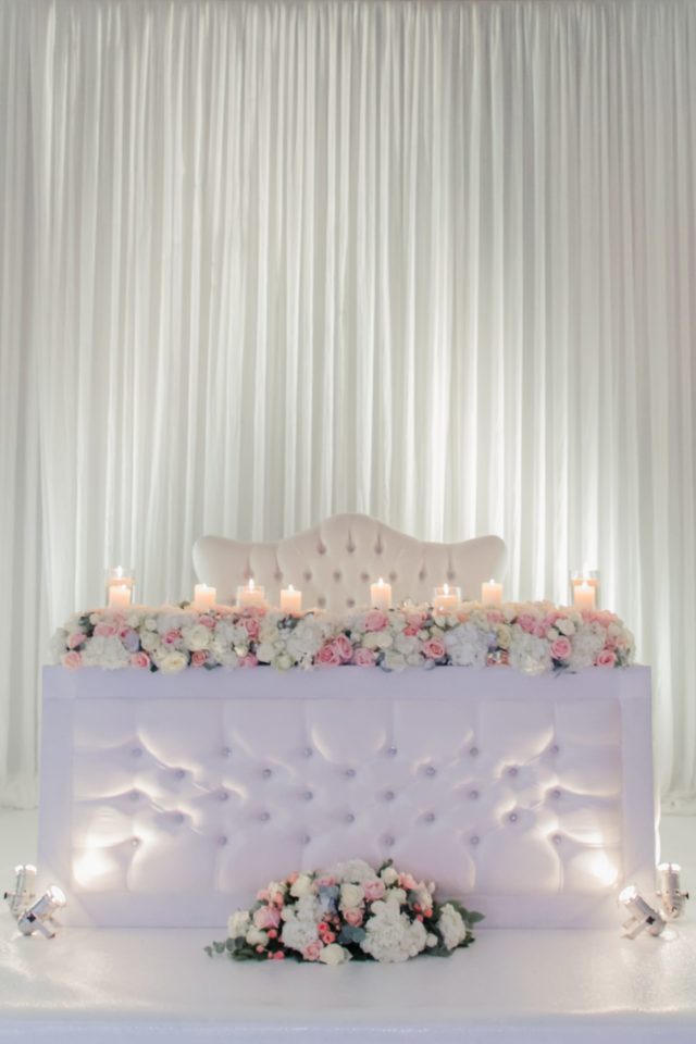 Plain White Backdrop Wedding Lounge