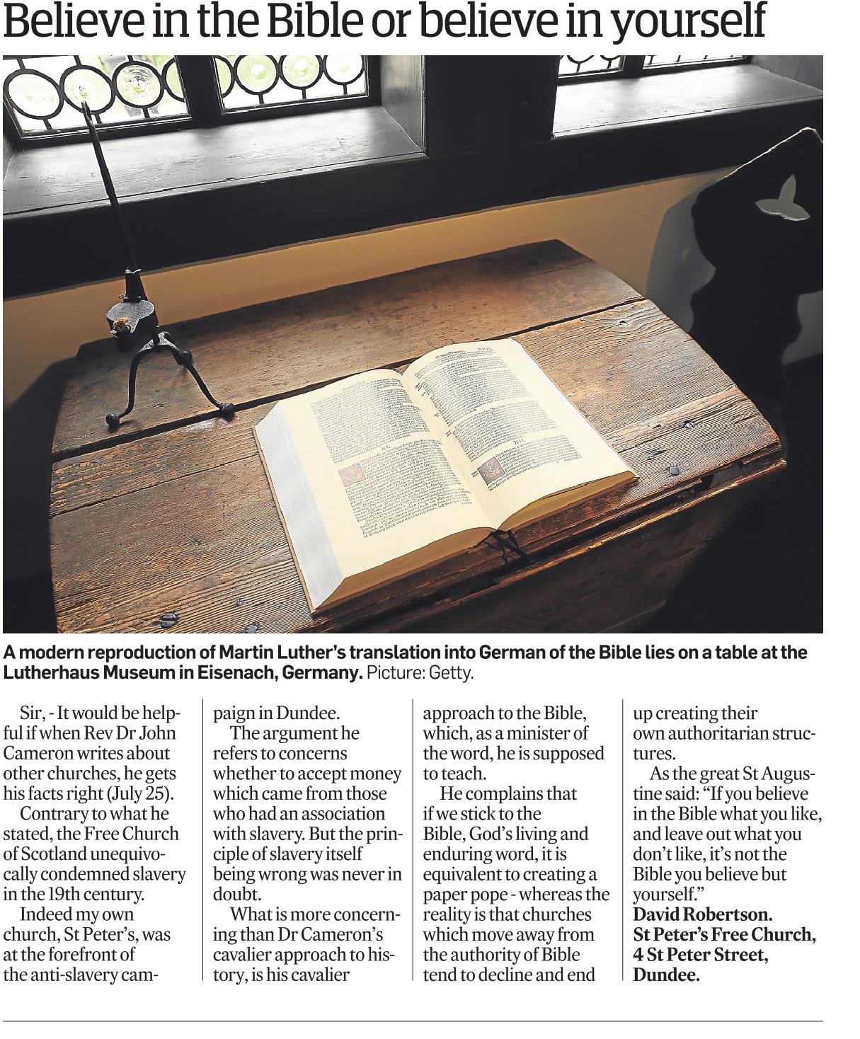 Believe in the Bible or Believe in Yourself answering heretics in the