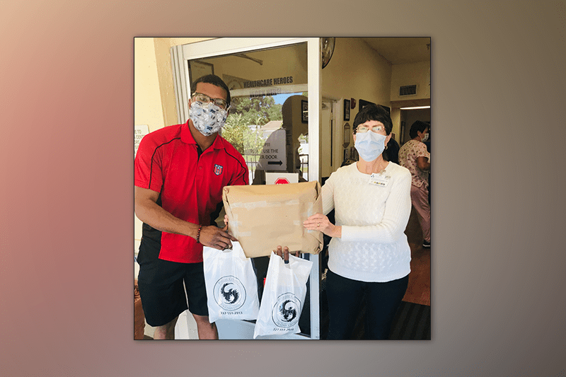 Pinellas County Job Corps Trainees paint pictures for nursing home