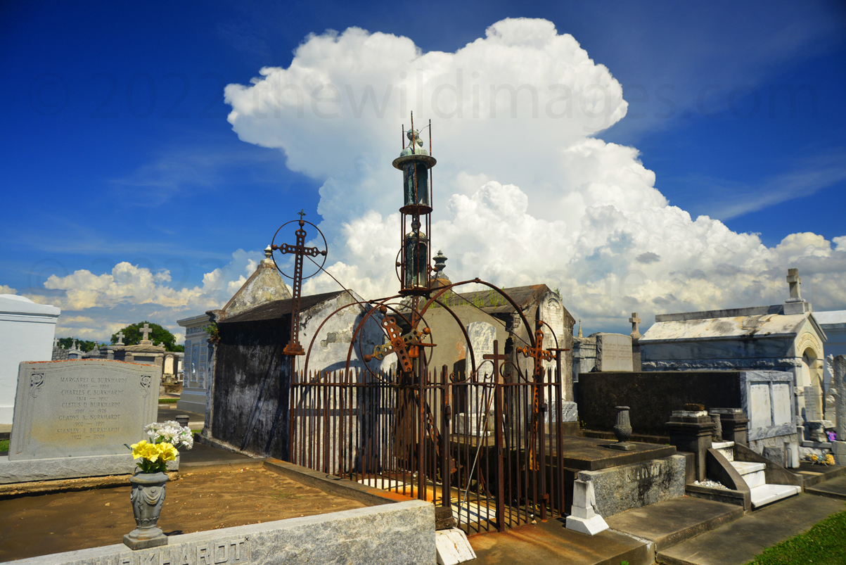 Ornate Mausoleum Of The Greenwood Cemetery In New Orleans, Louisiana