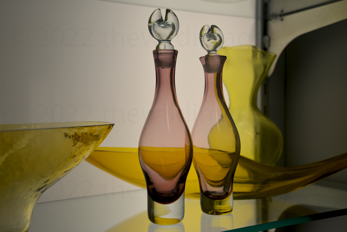 Antique Glass Cruets And Dishware Overlap At The Corning Museum Of