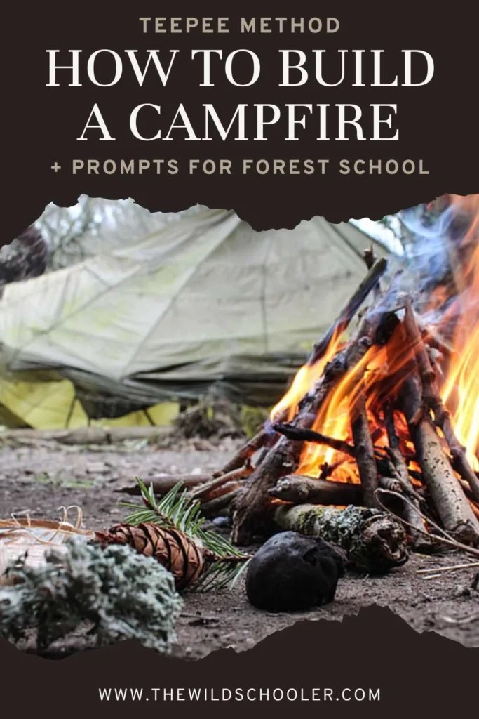 Building a Campfire Forest School Guide with Question Prompts for Kids