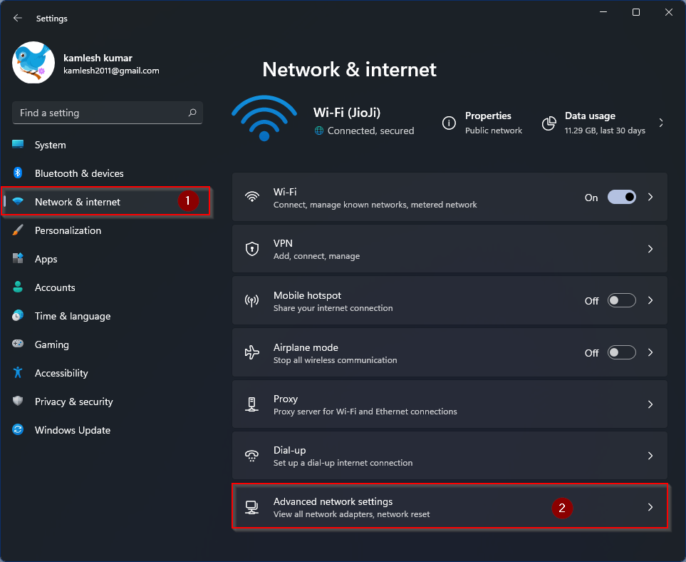 How to Enable or Disable WiFi and adapter on Windows 11