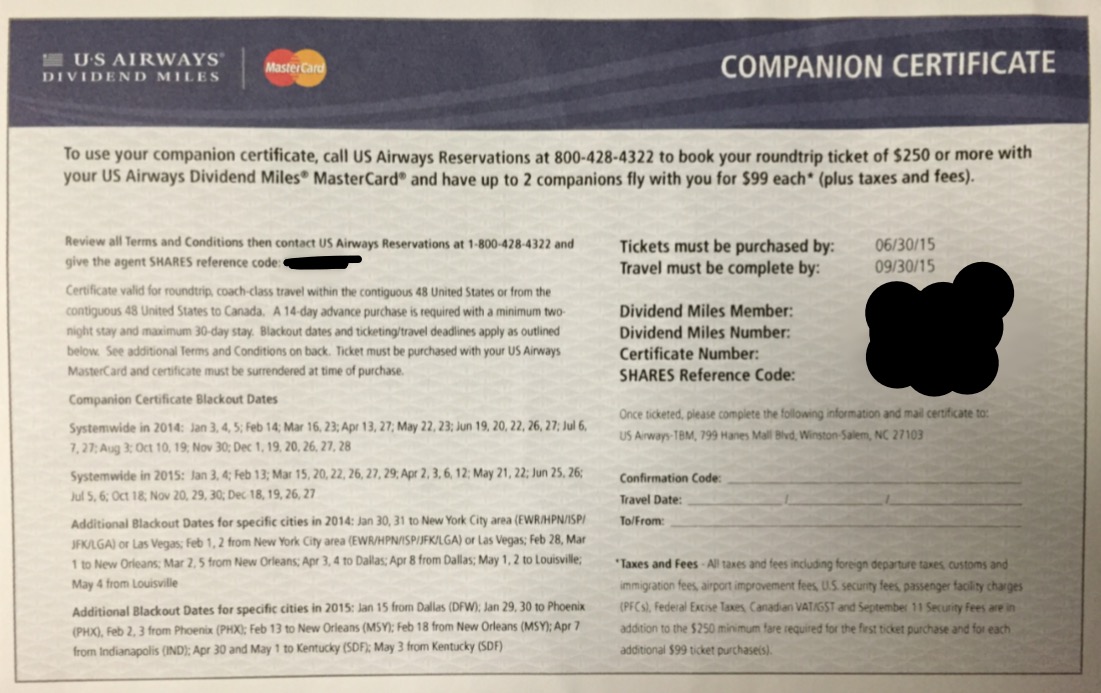Two Days Left To Use (Most) US Airways Companion Certificates The Winglet
