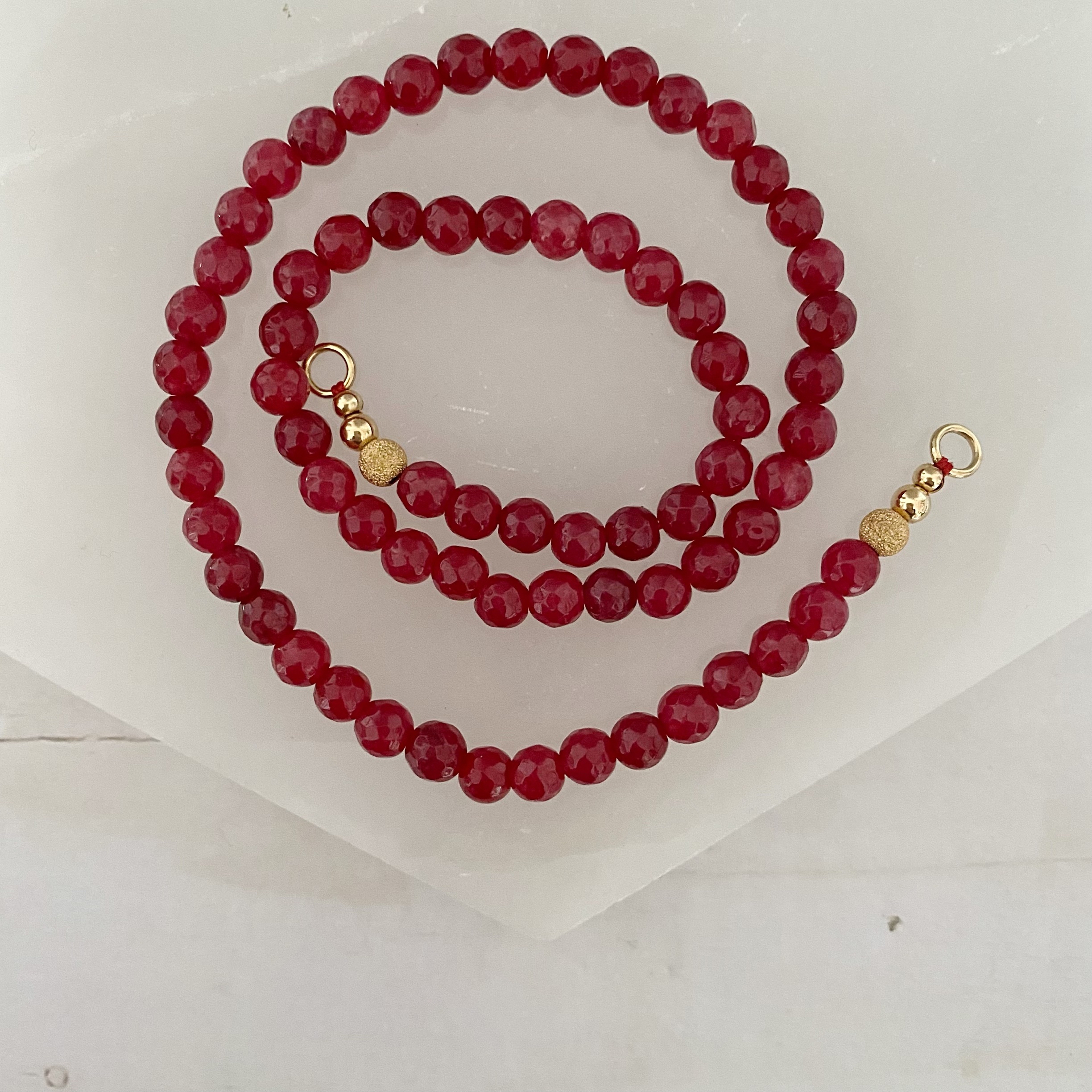 Carolina Berry Red Jade Necklace WinterLemon
