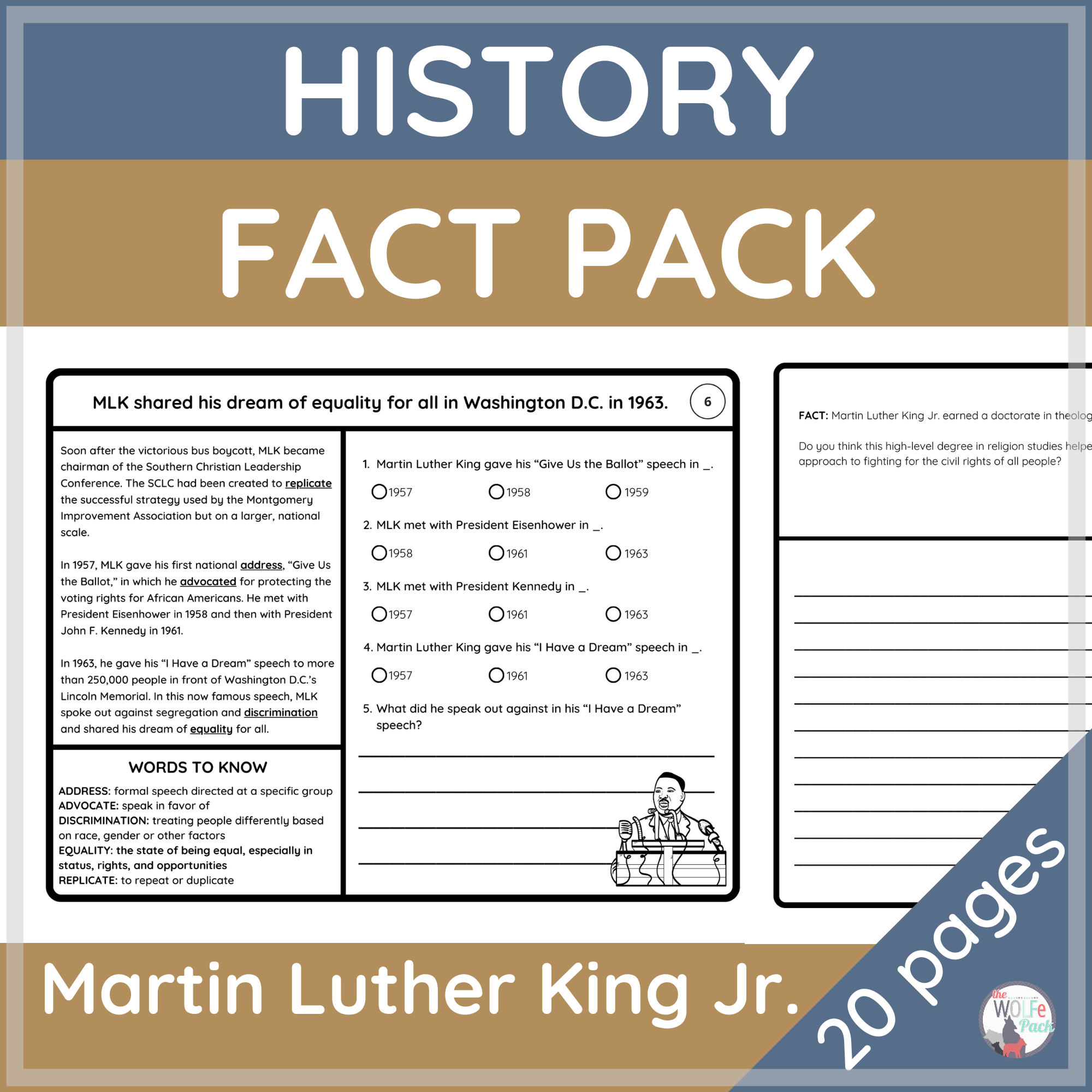 Martin Luther King Jr. Fact Pack - The WOLFe Pack