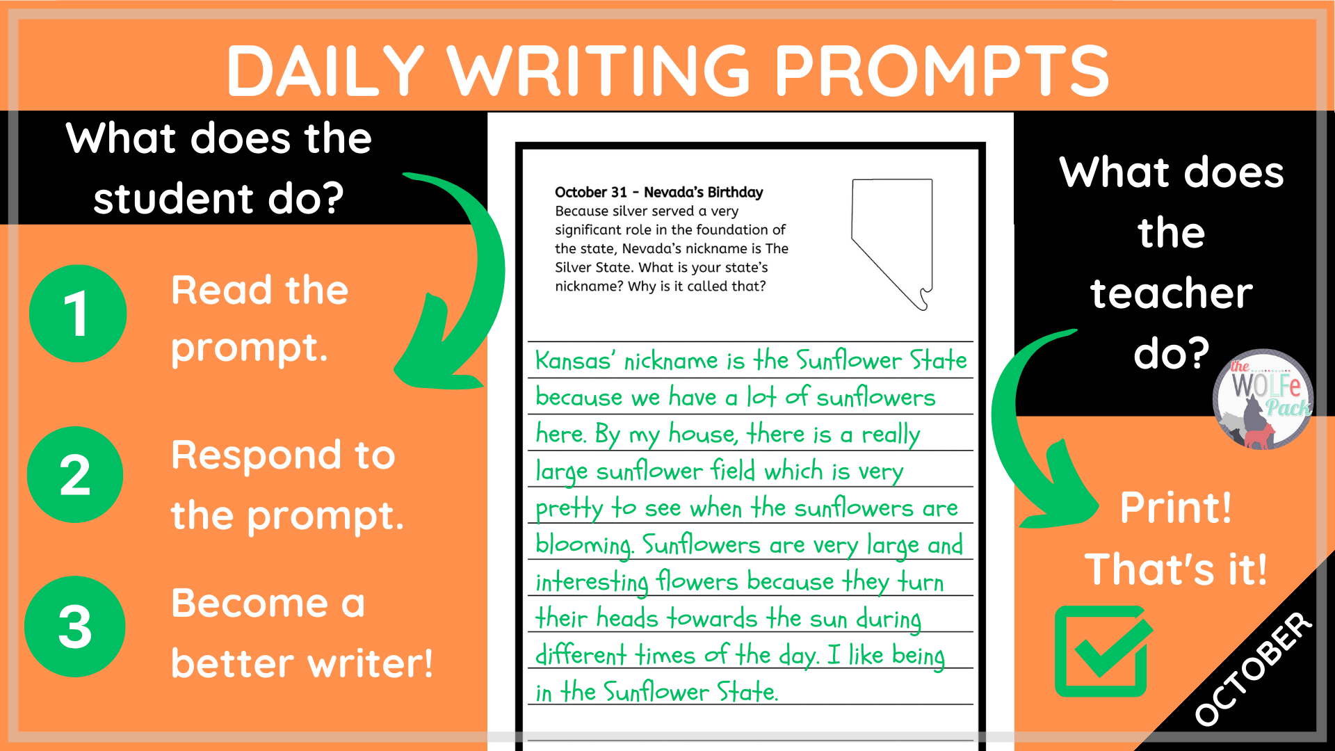 Daily Writing Prompts – October Pack - The WOLFe Pack