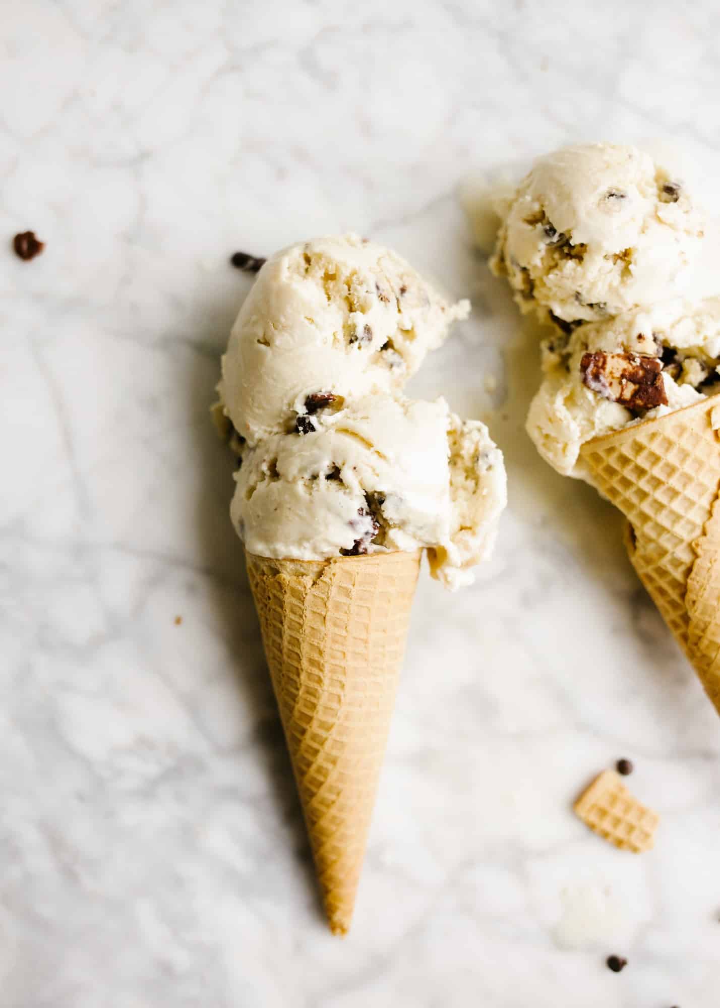 Brown Sugar Cookie Dough and Cone Ice Cream Wood & Spoon