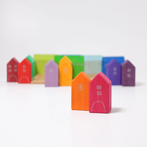 Grimm's Wooden Toys Building Set Little City Houses
