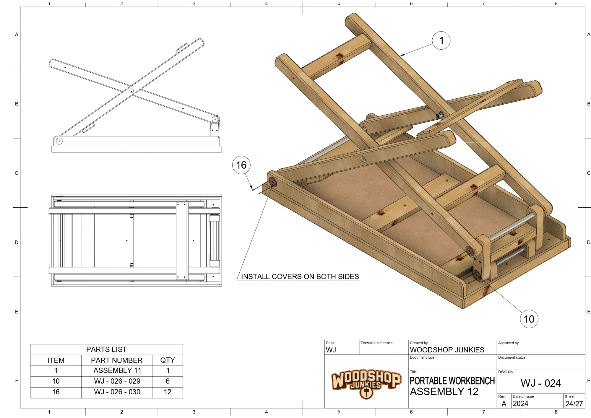Super Space Saving! – Folding Workbench Plans | The Woodworker's Plans