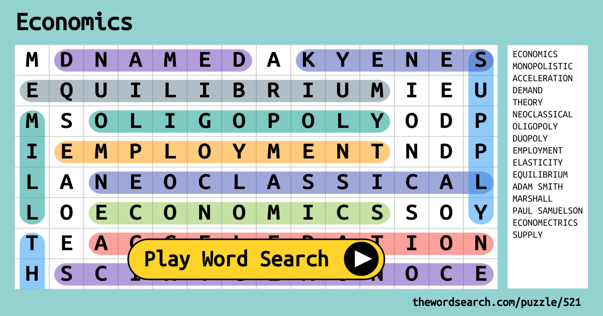 Download Word Search on Economics