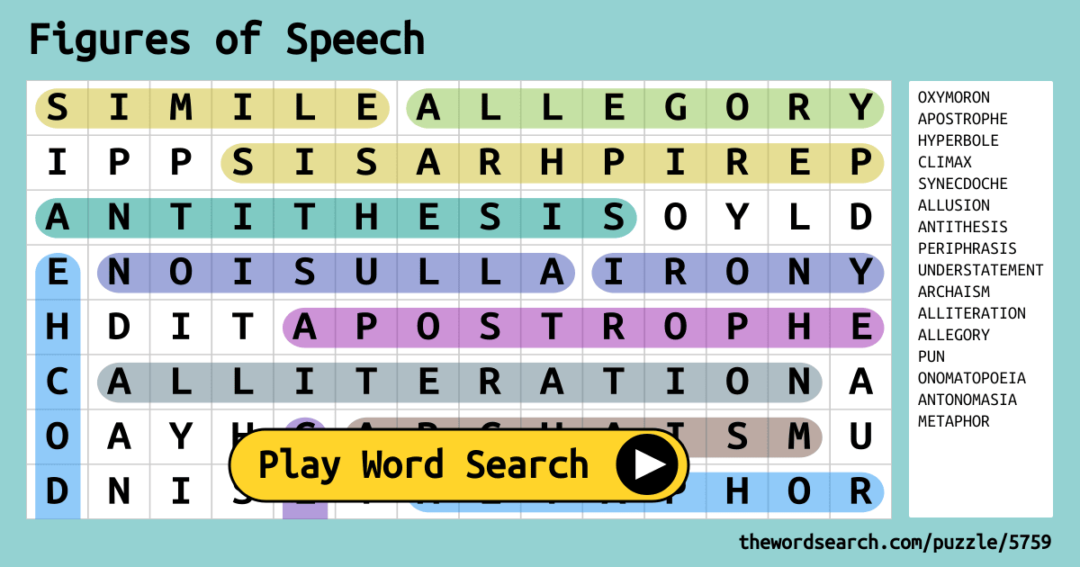 Figures of Speech Word Search