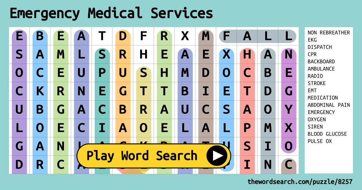Emergency Medical Services Word Search