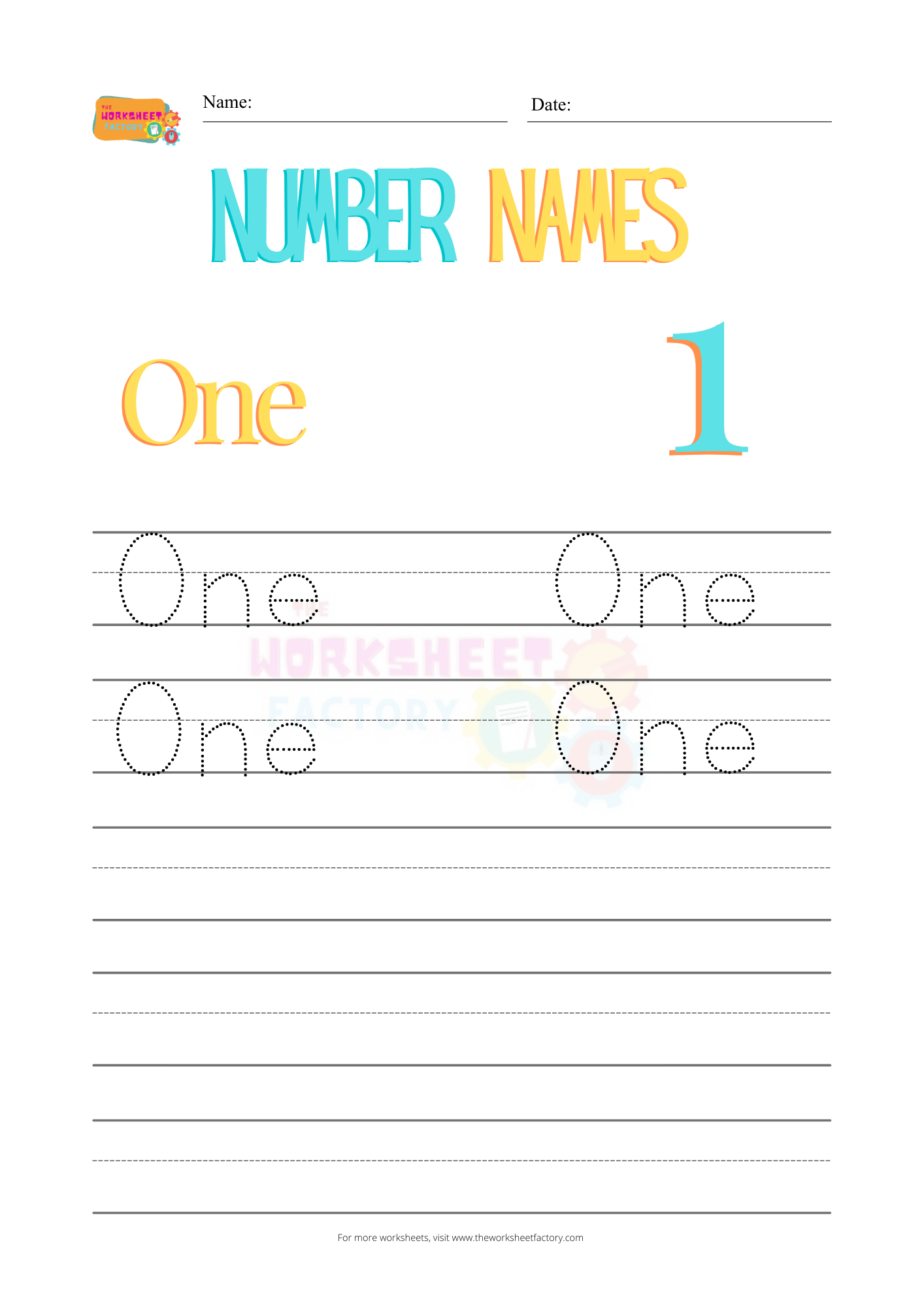 Number Names The Worksheet Factory