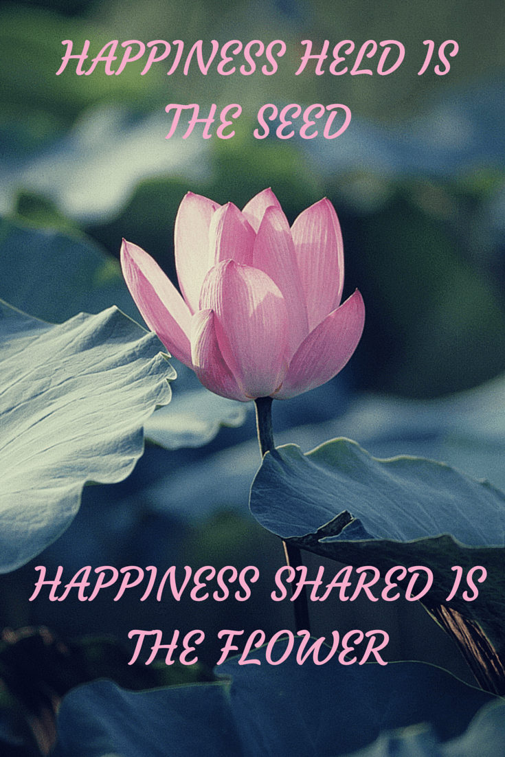 Happiness held is the seed; Happiness shared is the flower