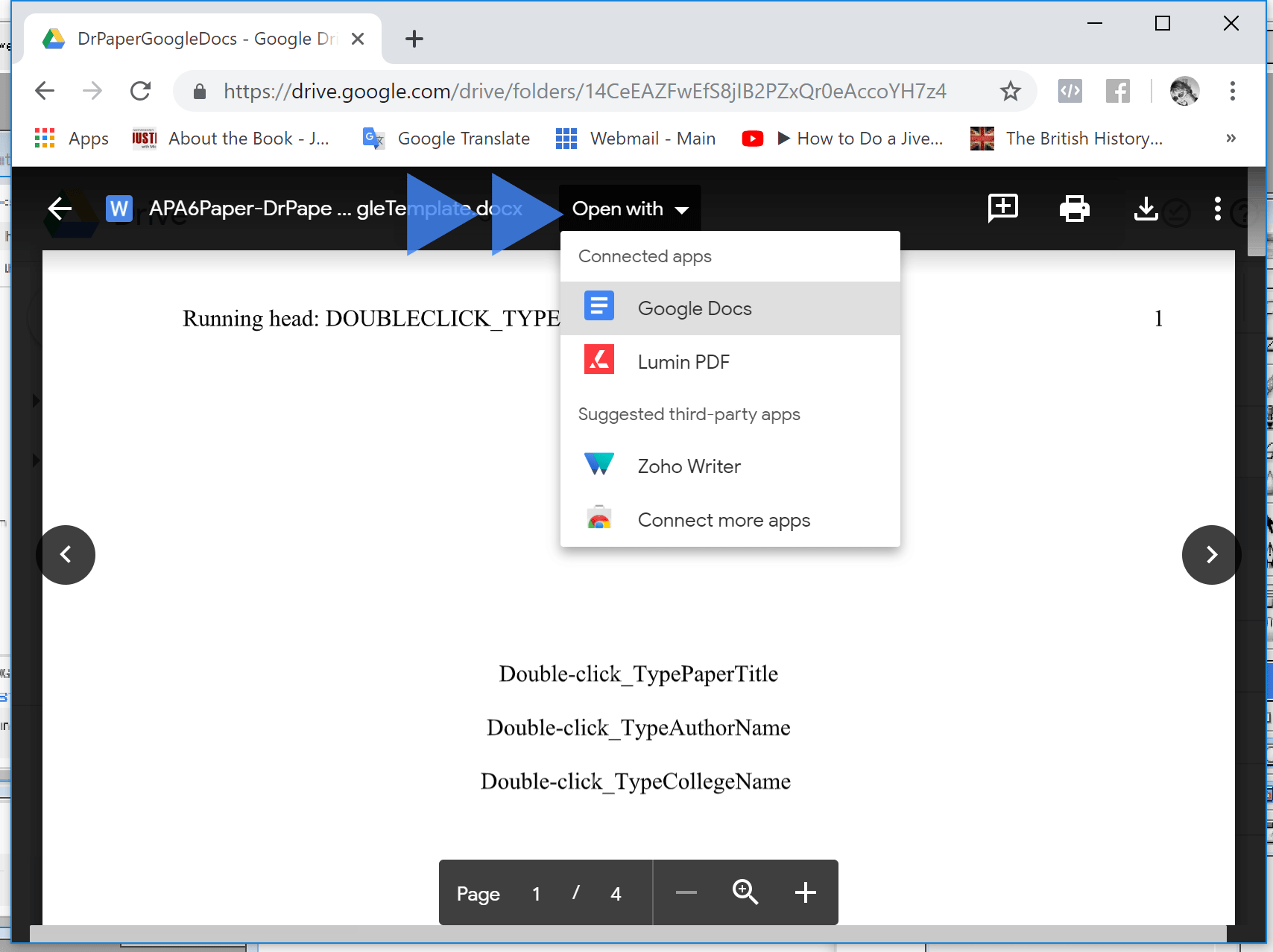 Using Dr Paper with Google Docs Creating an APA Style