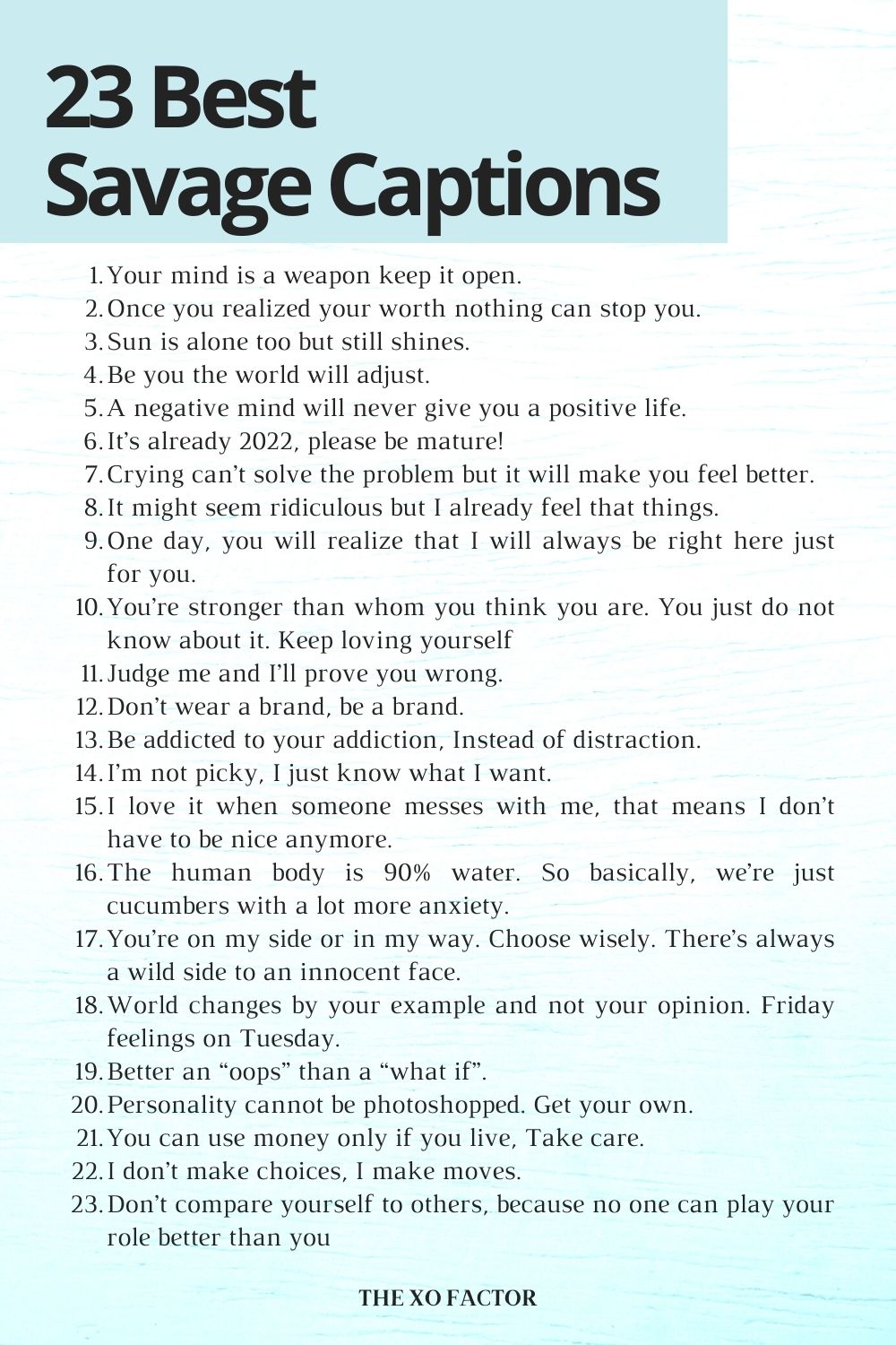 200 Savage Captions To Unleash Your Inner Witty Wordsmith The XO Factor