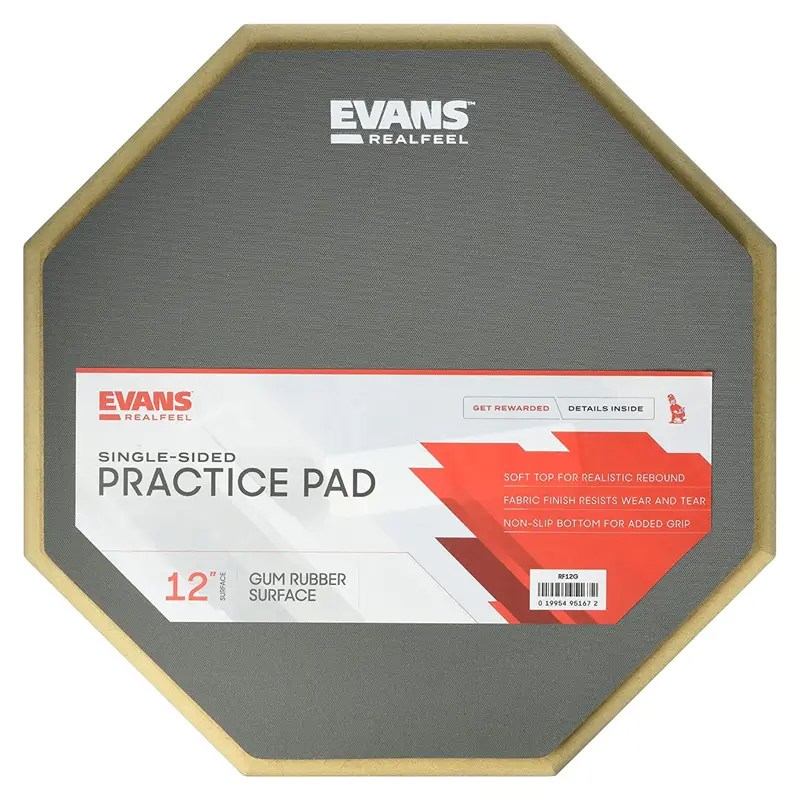 RF12G RealFeel by Evans Practice Pad, 12 Inch RF12G Thex