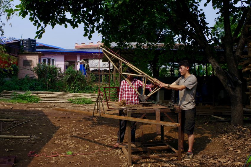 Bamboo Construction in Nepal Working with ABARI Yak Board