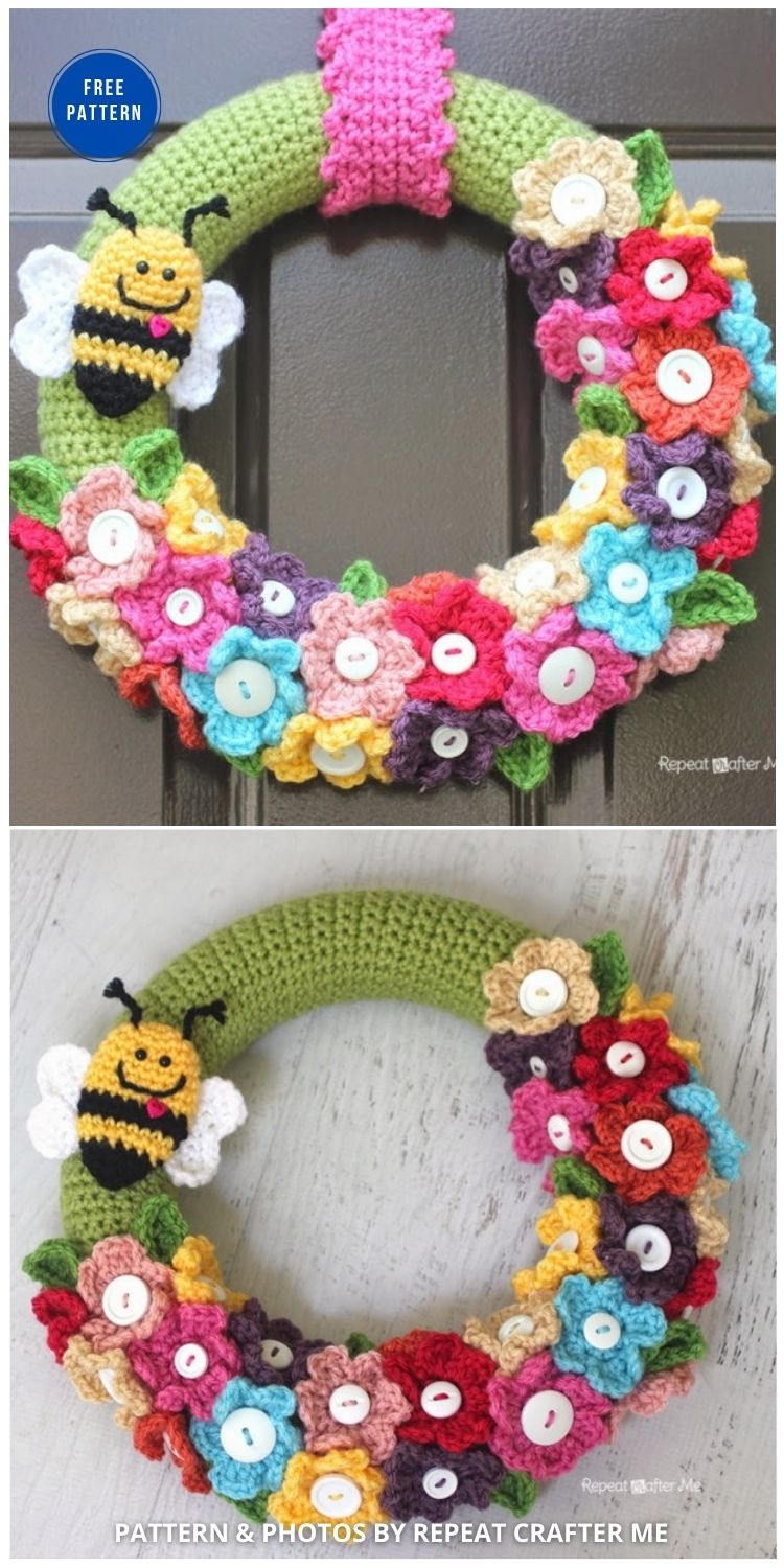 11 Free Spring Easter Wreaths Crochet Patterns The Yarn Crew