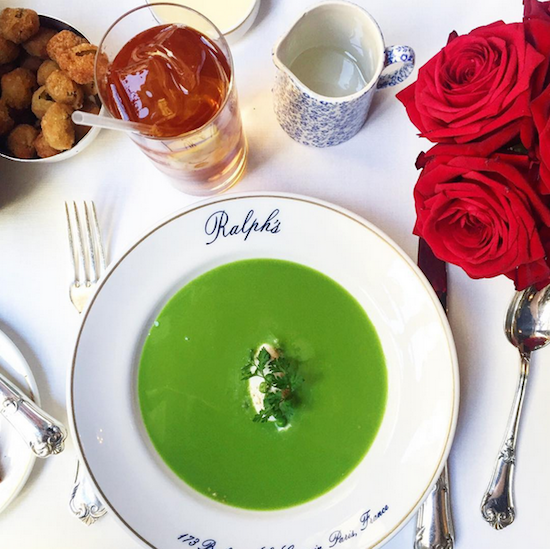 bowl of Pea soup from Ralph's Restaurant in Paris bowl of Pea soup from Ralph's Restaurant in Paris
