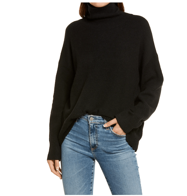 black turtleneck sweater for women