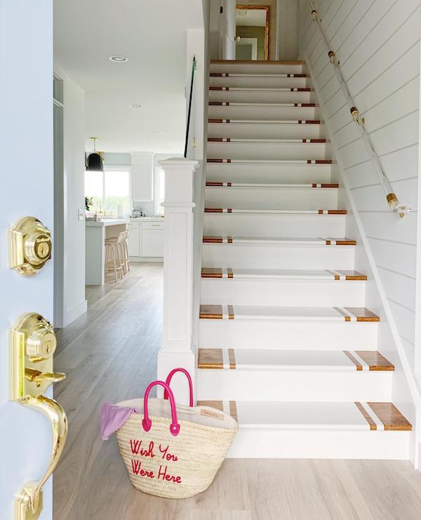 Beach house front staircase