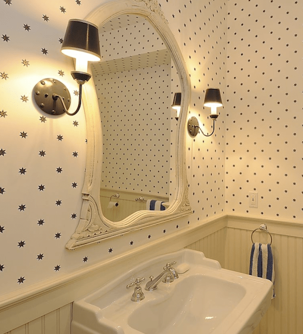 beadboard in a powder room