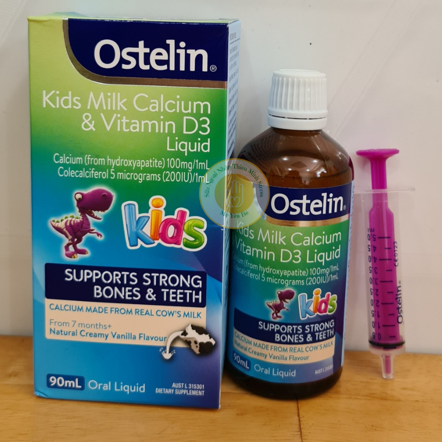 Ostelin Kids Milk Calcium & Vitamin D3 Liquid 90ml của Úc Thiên Minh