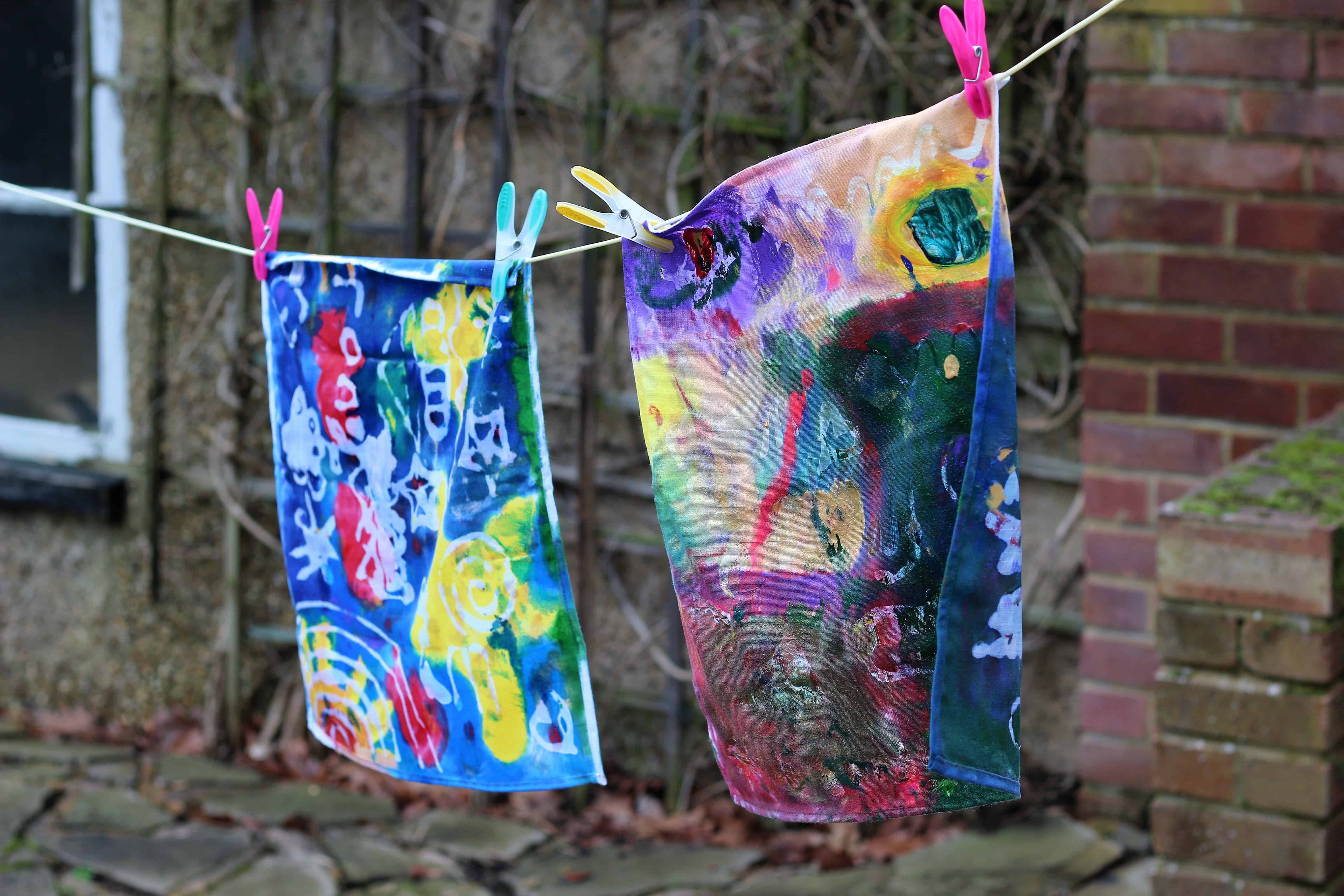Fun and Easy Fabric Batik Art Craft for Kids Thimble and Twig