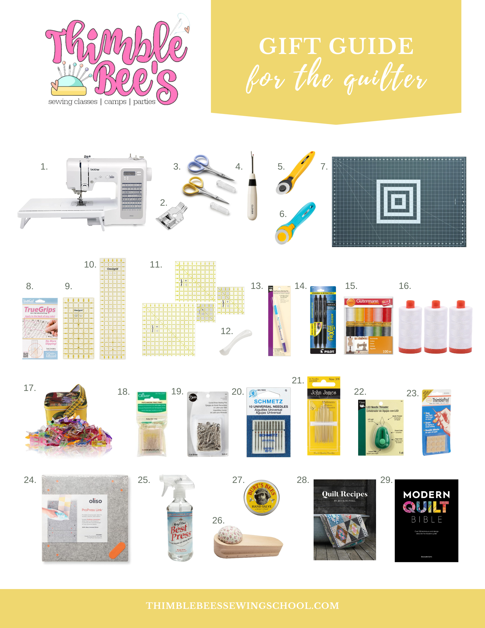 Gift Guide For The Quilter Thimble Bee's Sewing School