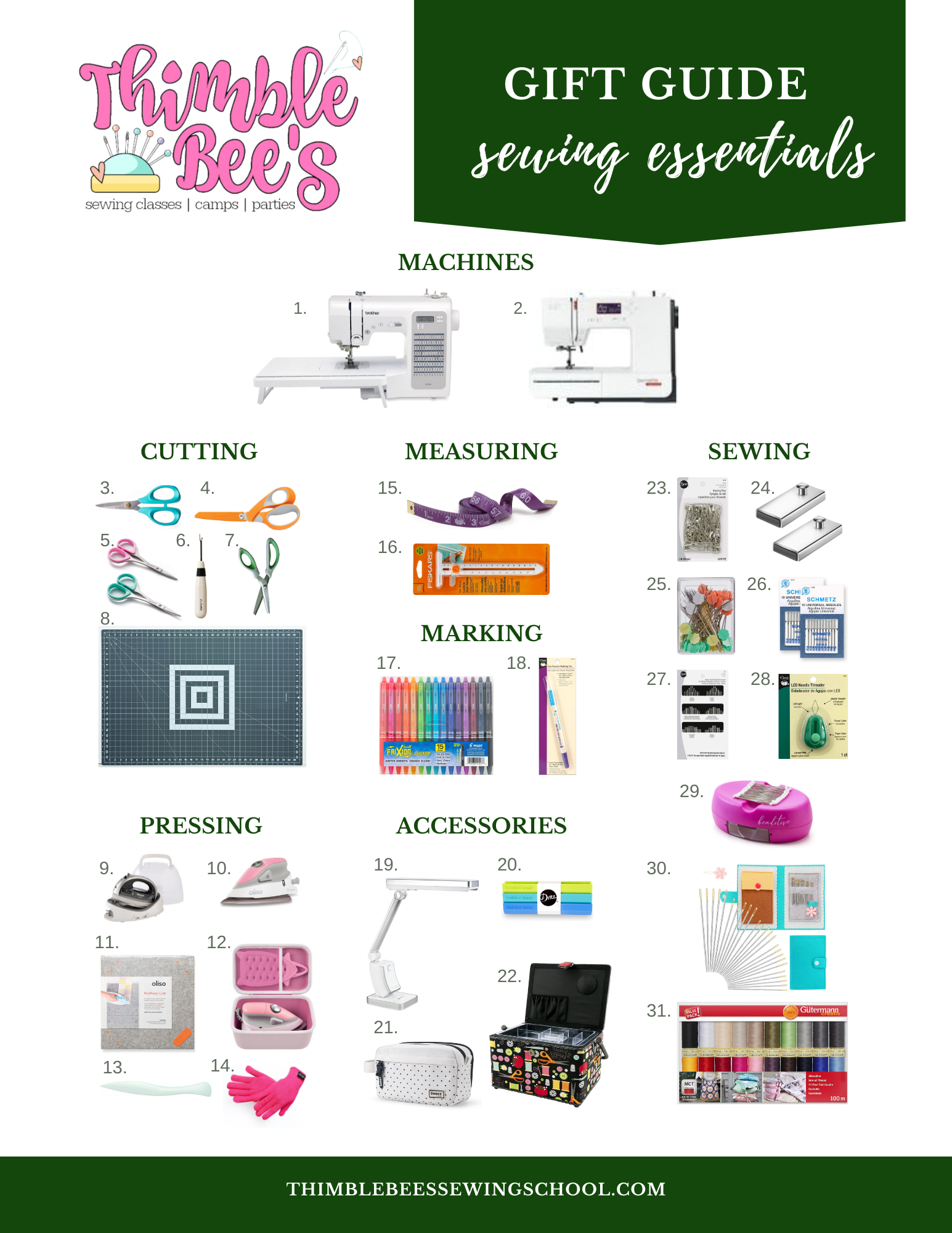 Gift Guide Sewing Essentials Thimble Bee's Sewing School