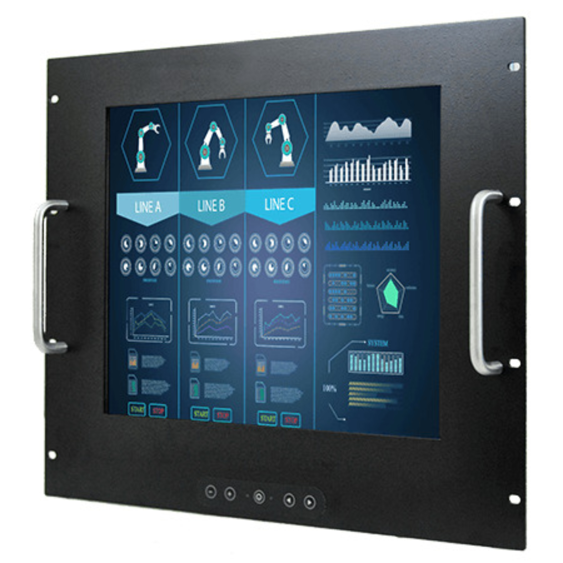 R15L100RKA1 15″ XGA Industrial Rack Mount Display Things Embedded
