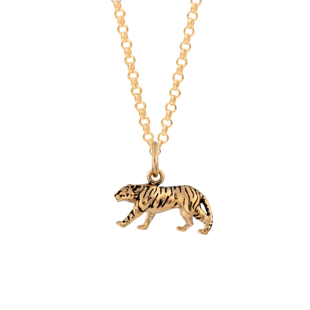 Gold Plated Tiger Necklace Things Go Wild
