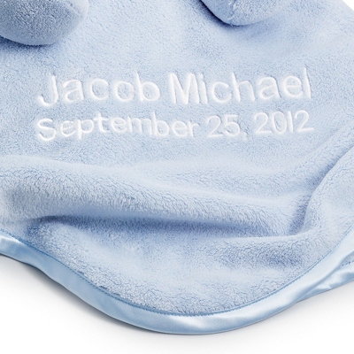 Blue Teddy Bear with Blanket