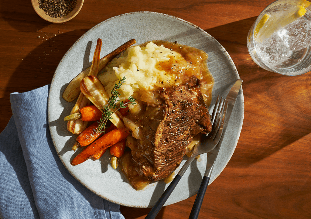 Braised Spanish Beef Roast with Sherry Au Jus ThinkBeef