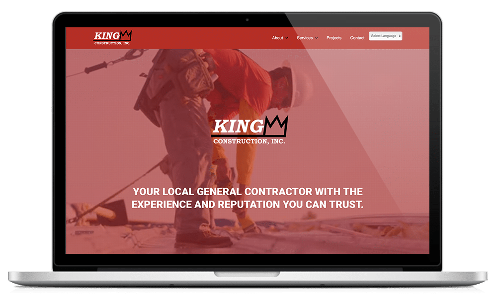 King Construction Think Different Designs Small Business site