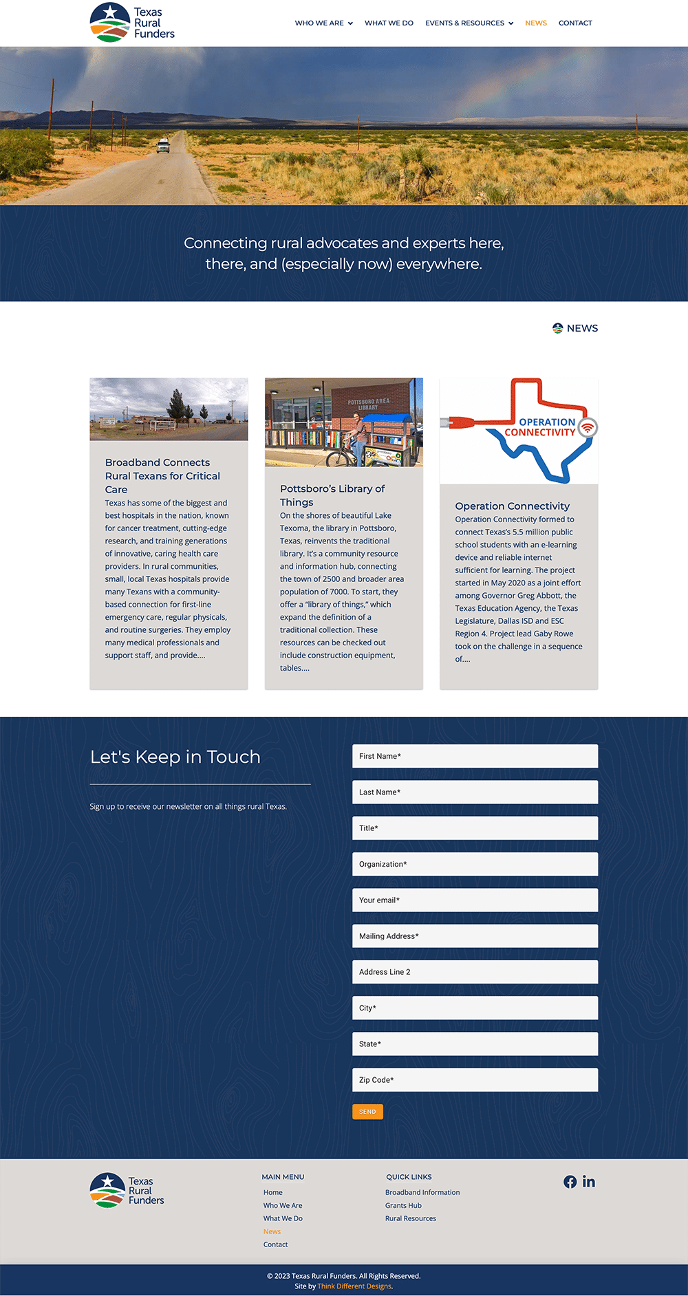 Texas Rural Funders Think Different Designs Small Business site