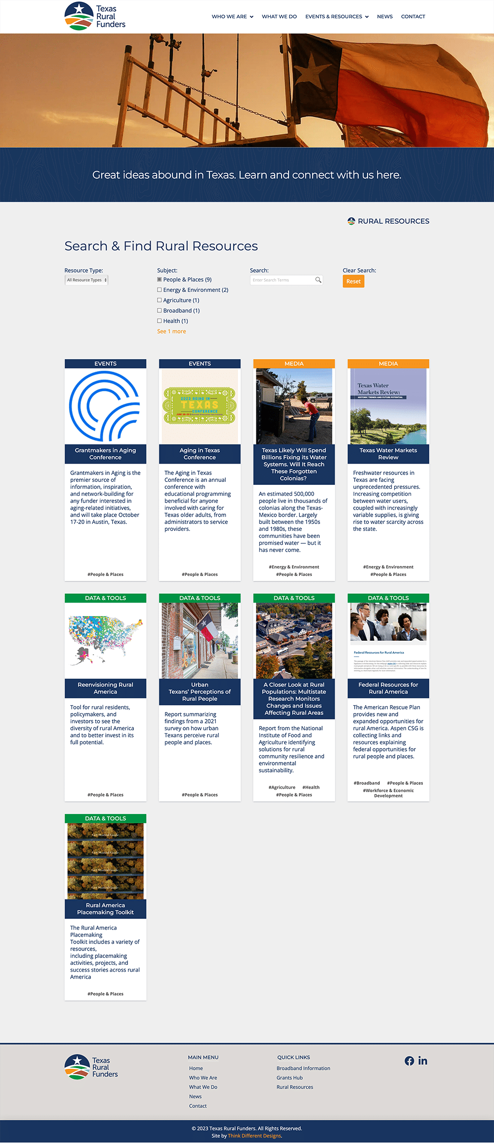 Texas Rural Funders Think Different Designs Small Business site