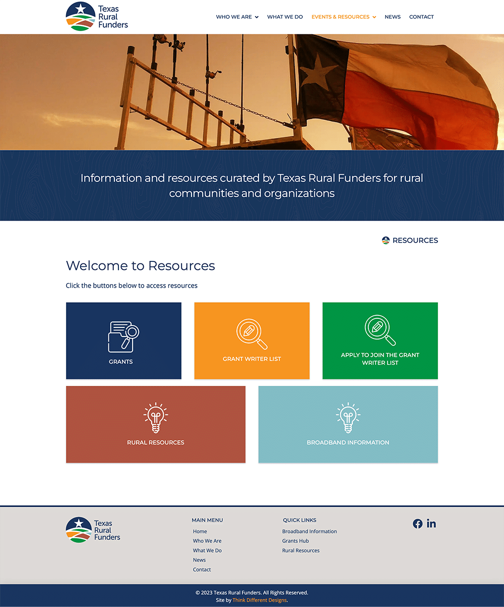 Texas Rural Funders Think Different Designs Small Business site