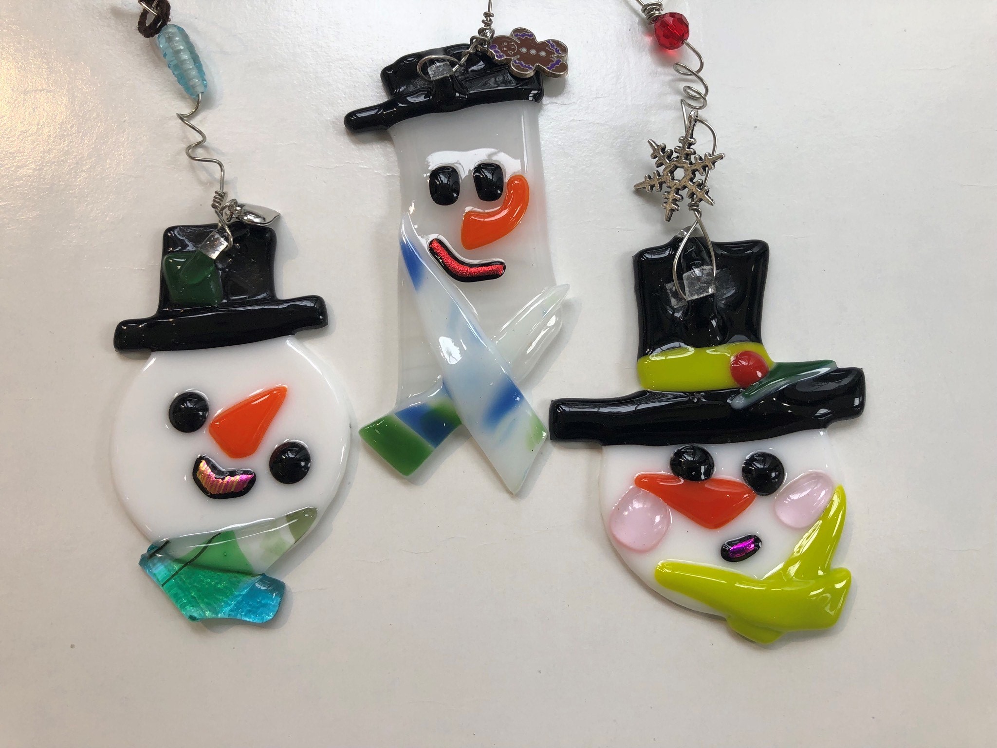 Fused Glass Snowman Ornament Class Think Dunes Silver Lake Sand Dunes