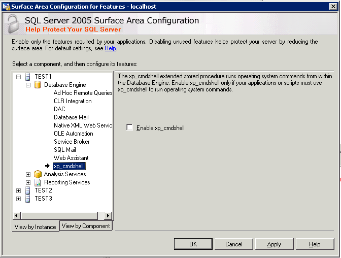 Controlling the commands executed with xp_cmdshell on SQL Server 2005