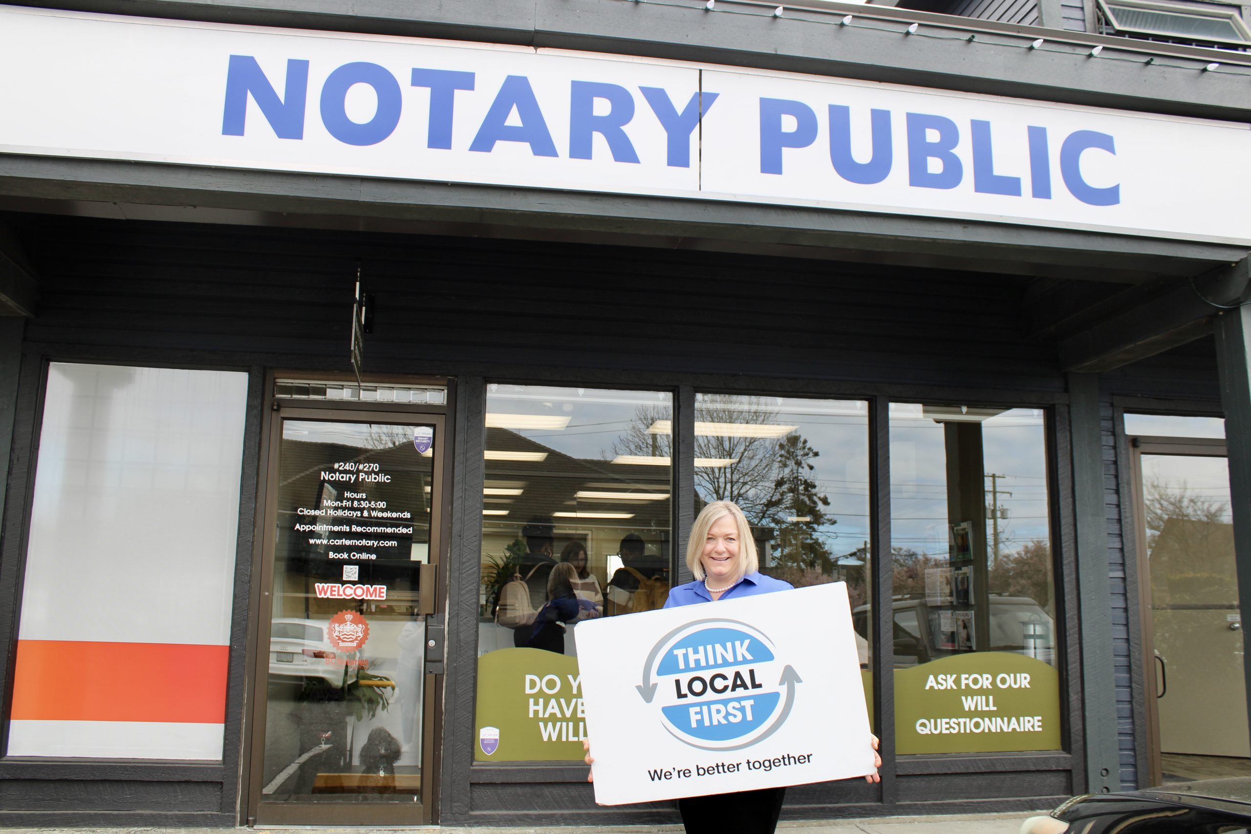 Beverly Carter Notary Public Think Local First Society