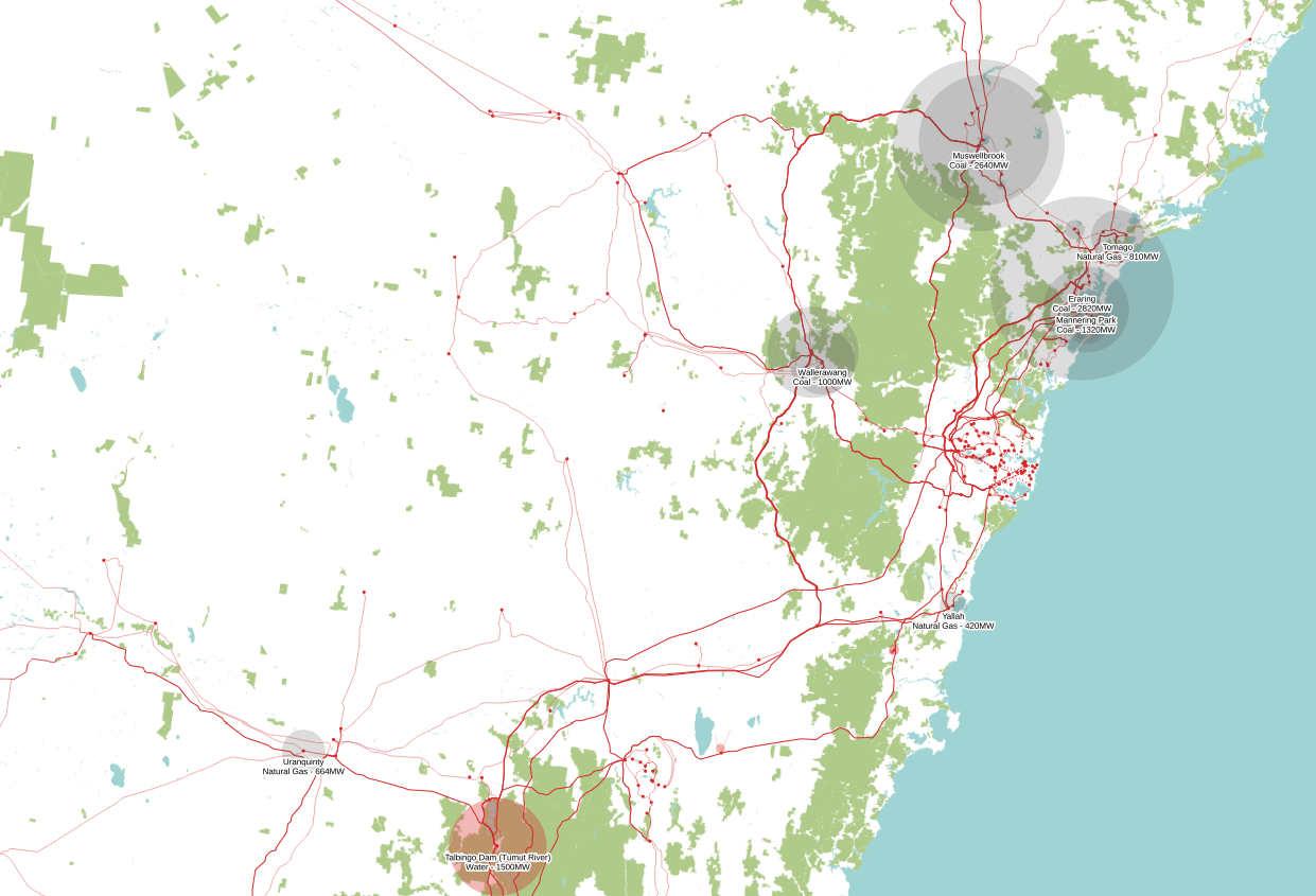 Australian electrical infrastructure maps