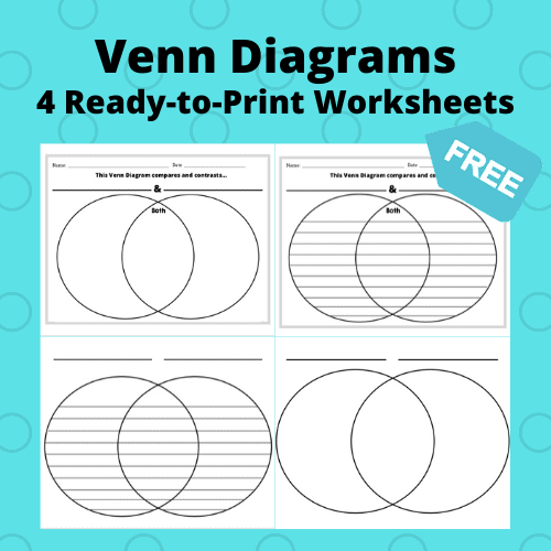 Venn Diagrams: 4 Ready to Print Pages - ThinkSLP