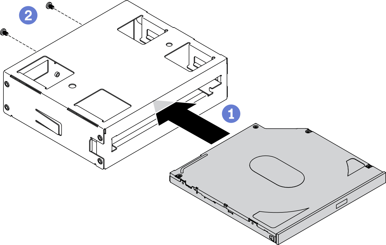 ThinkSystem ST650V2 Install the 5.25inch drive bay adapter assembly