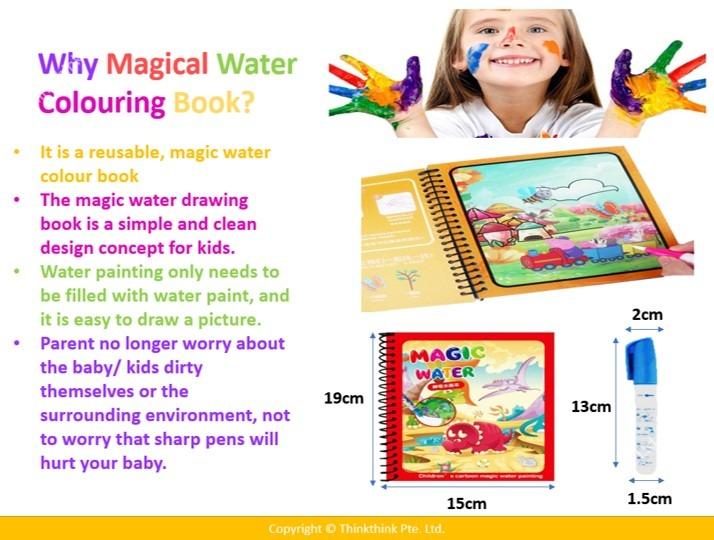 Magical Water Colouring Book For Kids (Hello Kitty, Frozen, Dino World