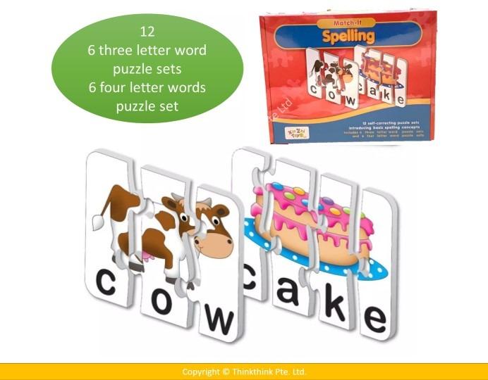 🌈 MatchIT Spelling Puzzle, Learning and Educational Series, 12Pieces