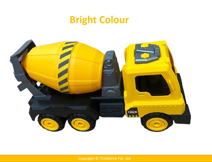 Large Yellow Cement Mixer Toy Truck for Kids Think Think