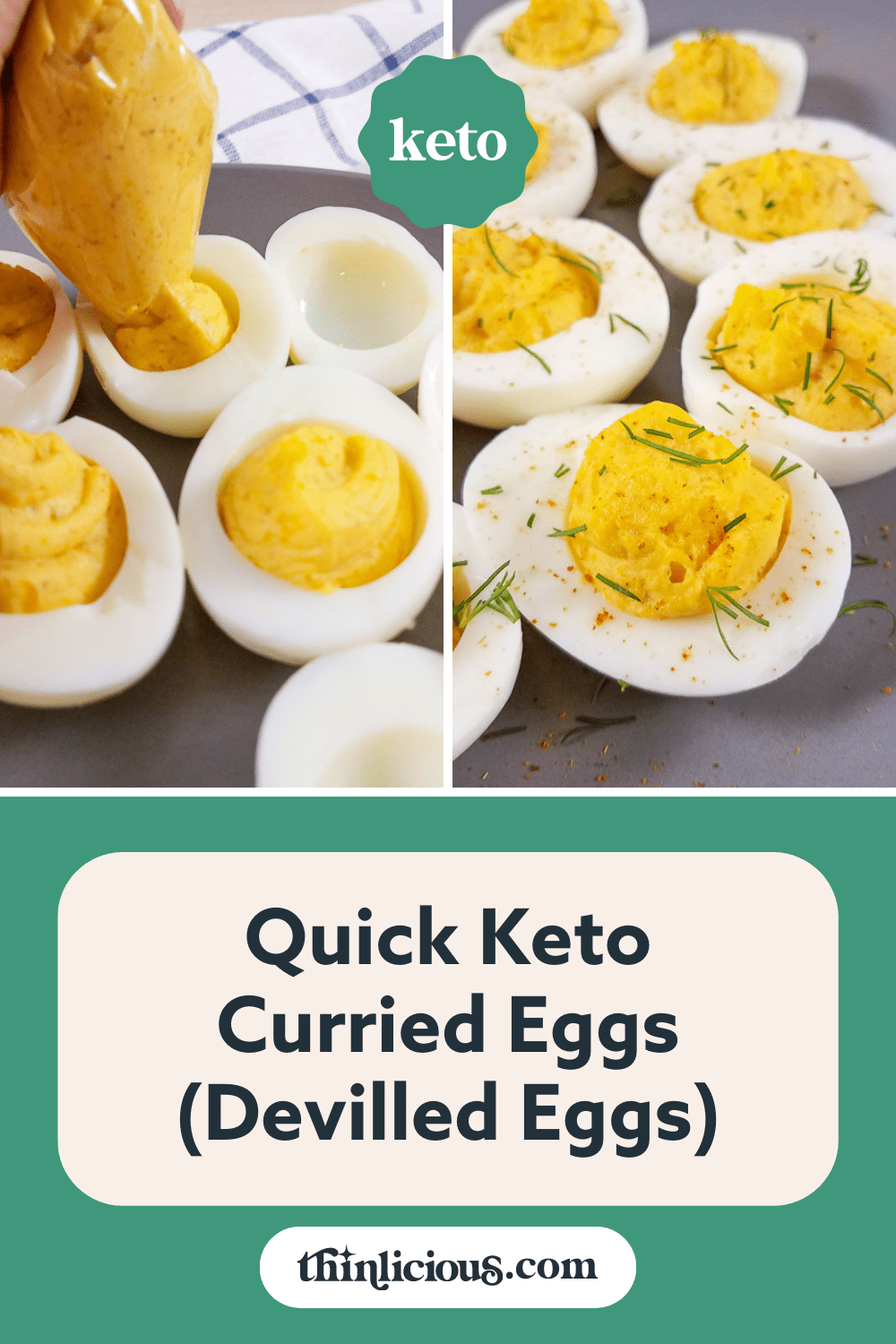 Quick Keto Curried Eggs (Deviled Eggs) Thinlicious (1g net carbs)